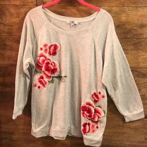 Grey top with embroidery